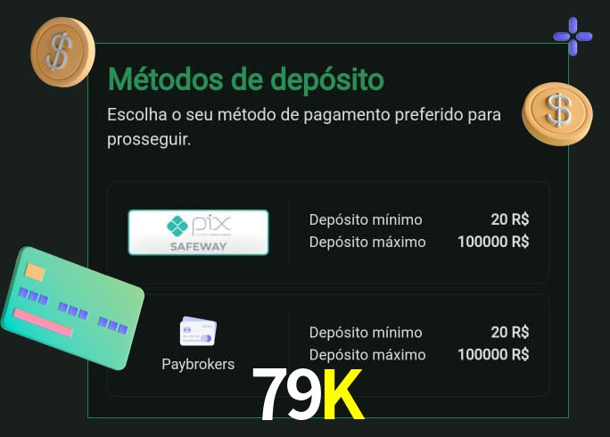 O cassino 79K oferece uma grande variedade de métodos de pagamento